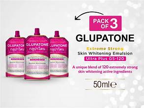 GLUPATONE Extreme Strong Whitening Emulsion Ultra Plus GS-120 For Face & Body 50ml (Pack Of 3)